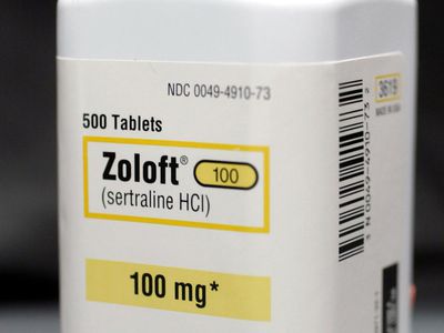 A bottle of antidepressant pills named Zoloft March 23, 2004 photographed in Miami, Florida. The Food and Drug Administration asked makers of popular anti-depressants to add or strengthen suicide-related warnings on their labels as well as the possibility of worsening depression especially at the beginning of treatment or when the doses are increased or decreased.