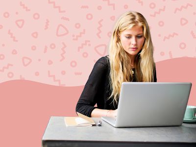 Woman researching on laptop 