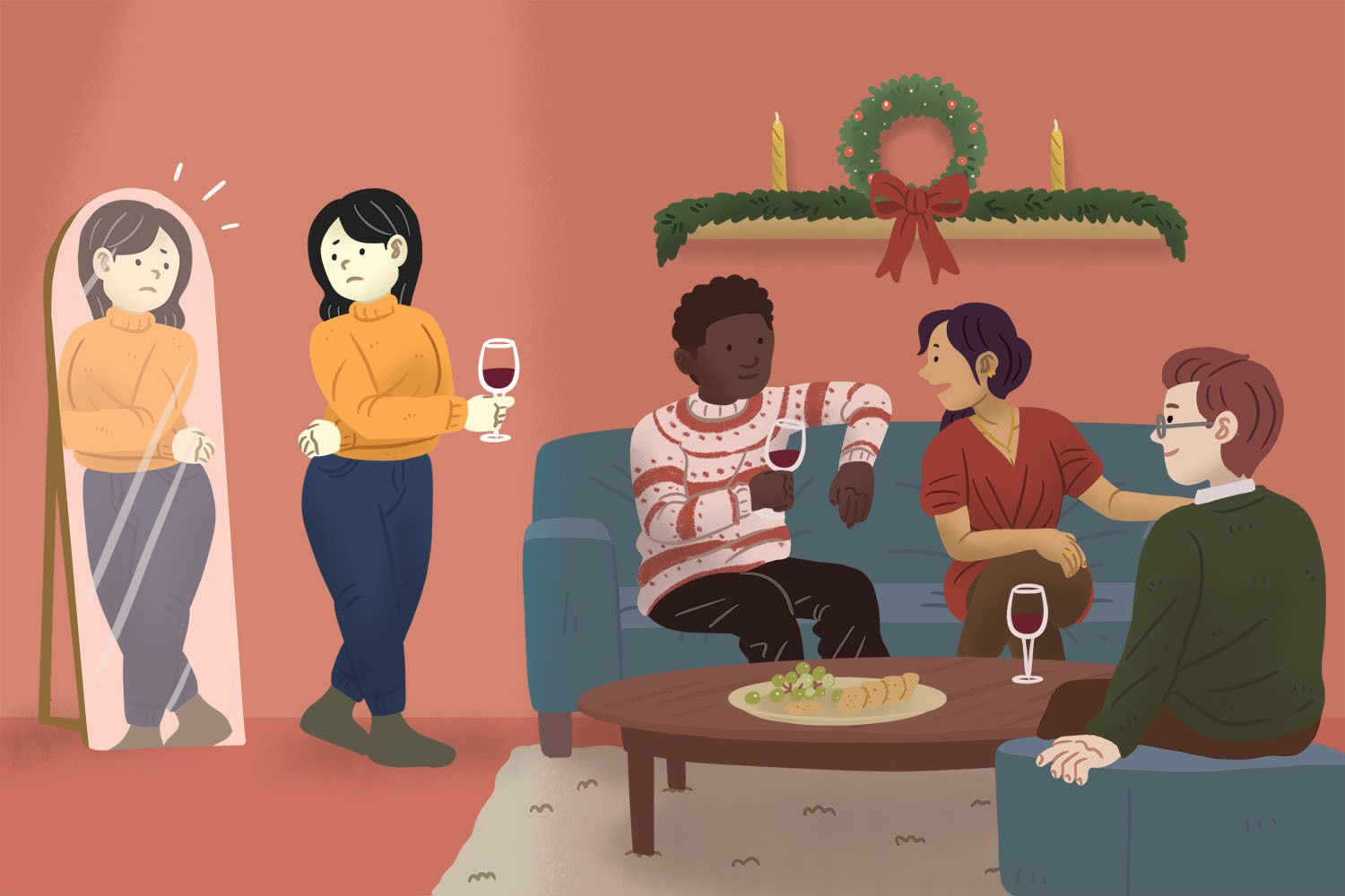 Body Image during the holidays illustration