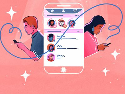 drawing of people holding their phones looking at dating app