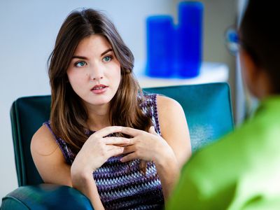 Woman talking to a therapist