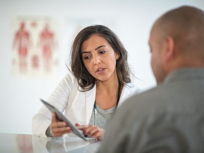 Female doctor counseling patient on anti-anxiety medications