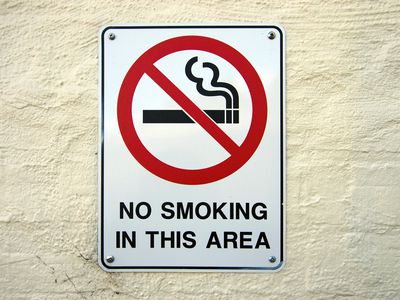 A sign that reads "No smoking in this area"