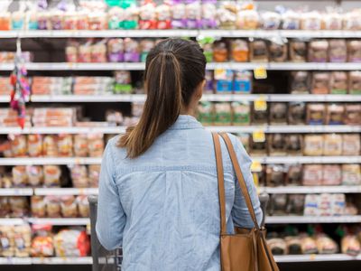 Woman looking at bread