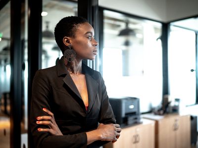 Young businesswoman looking away