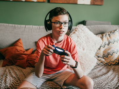 kid playing a video game