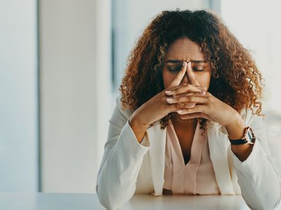 person stressed at work