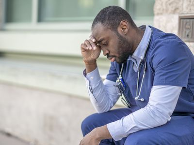 male doctor having a mental burnout