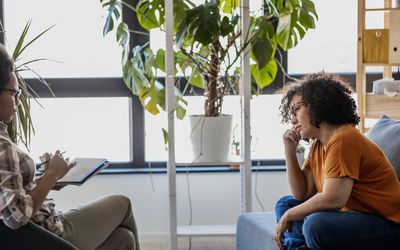 patient talking to their therapist