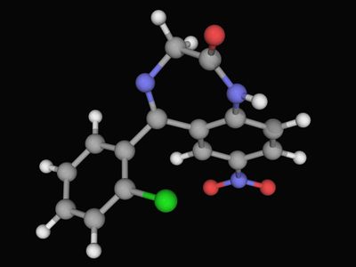 Clonazepam drug molecule