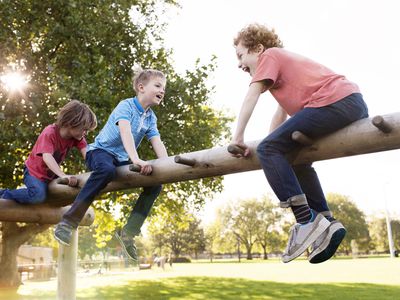 Boys playing in a park