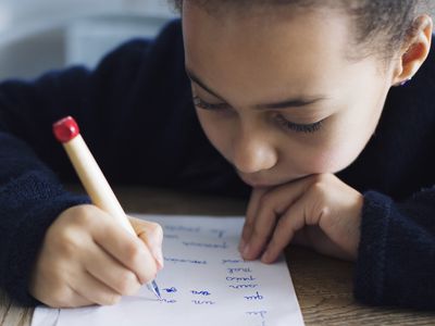 girl doing homework