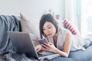 Woman checking her phone