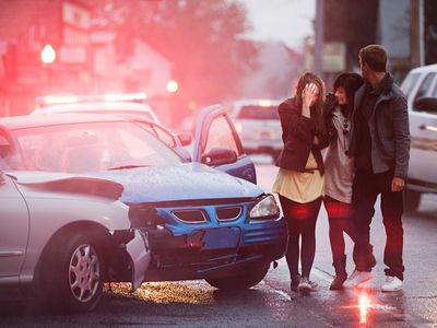 Young people involved in a car crash