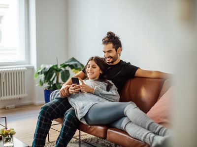 Couple laying on the couch