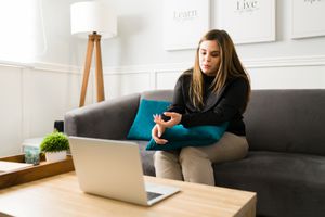 woman having virtual therapy