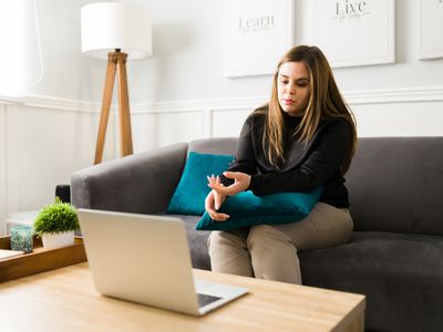 woman having virtual therapy