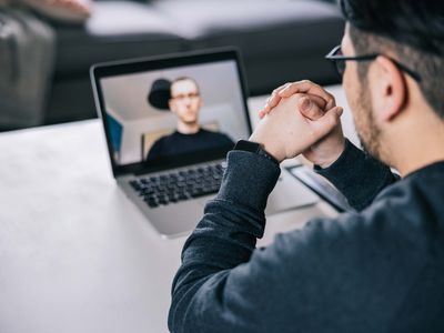 Therapist making a video call with patient 