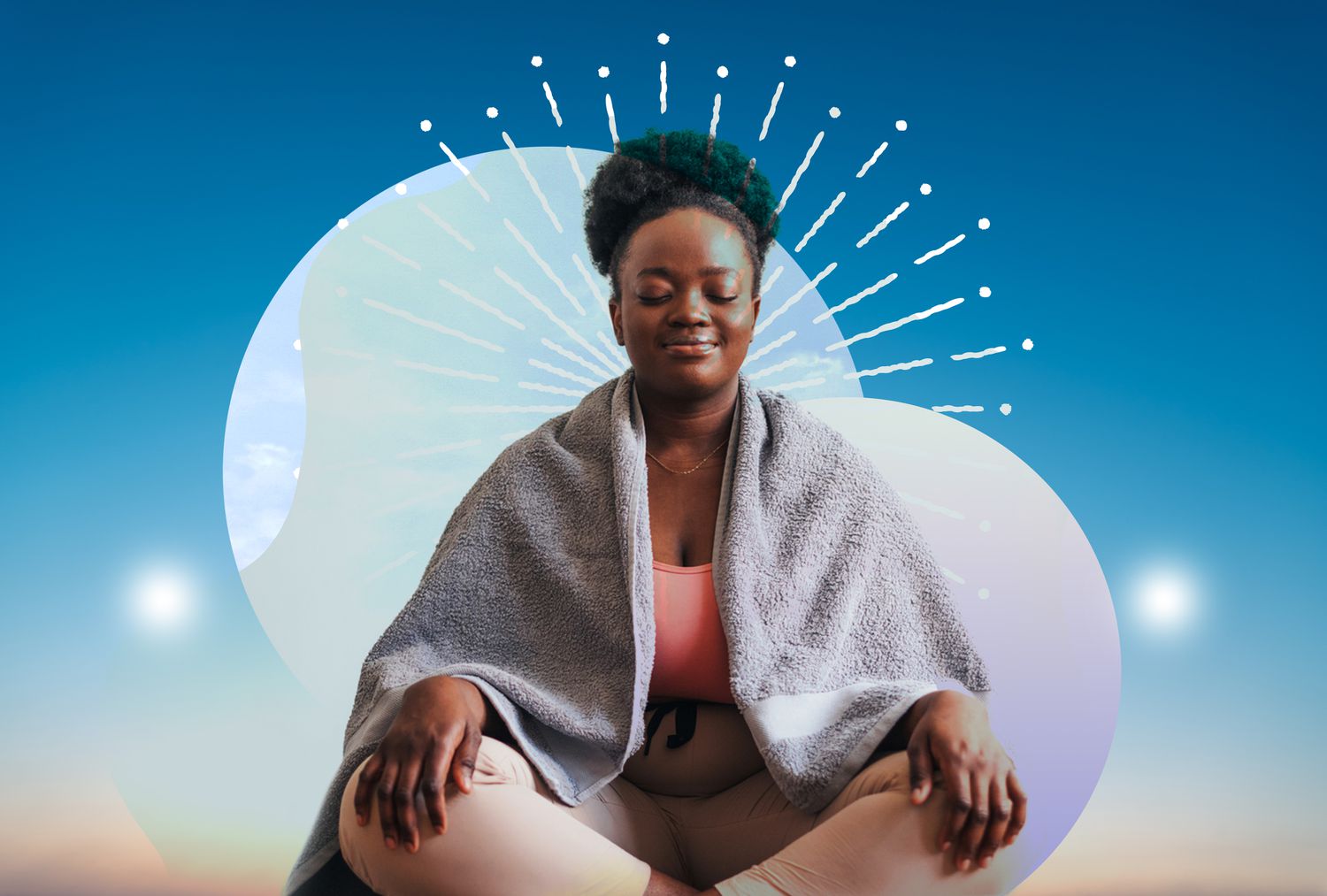 woman visualizing during meditation