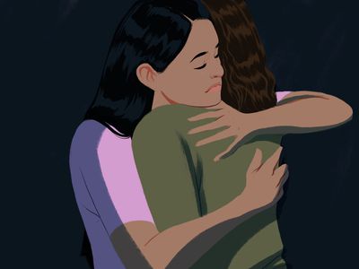 illustration of two people hugging