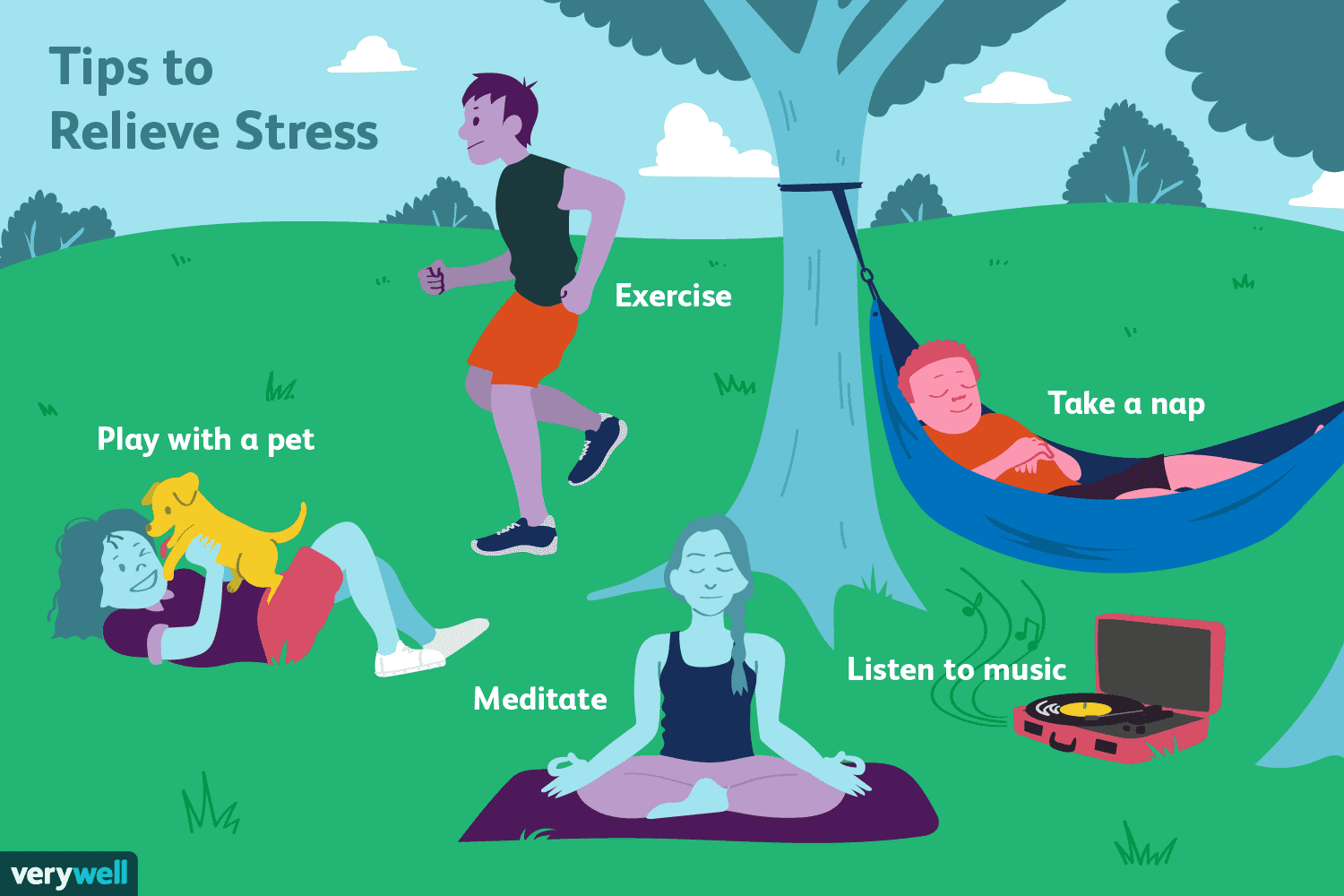 stress relief strategies illustration