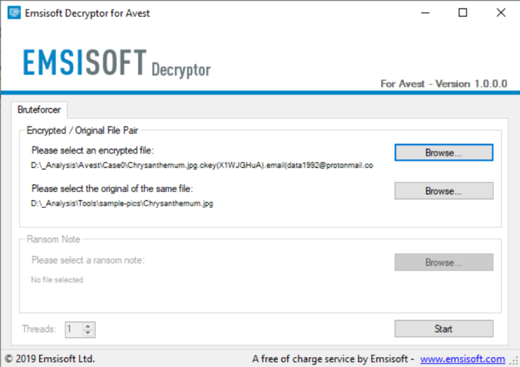 Emsisoft Decryptor for Avest